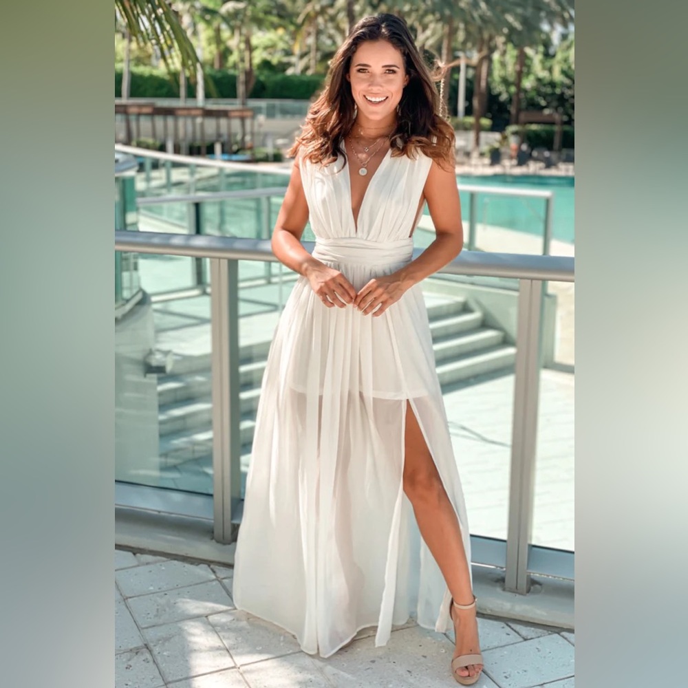 White Maxi with slit
